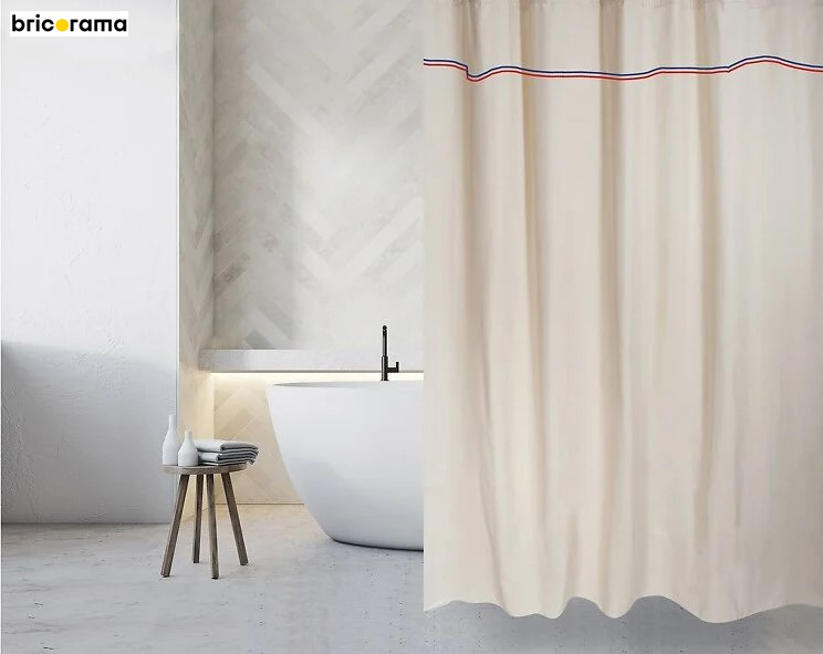 Rideau de douche en tissu ou polyester doux, qualité hôtel